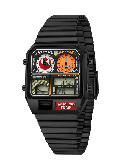 HUMPBUCK Men’s Digital Watch – Multifunctional Classic Wristwatch with Temperature, Stopwatch, Dual Time & Calendar
