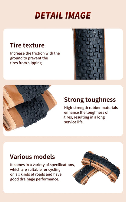 ONTRACK Folded Gravel Tire 700x38C/40C/45V – X-Pack 30TPI, Brown Wall Black