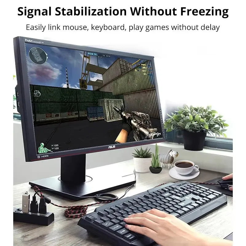 7-Port USB 2.0 Switch Extension Hub — One-to-Seven USB Splitter for PC, Laptop & Desktop