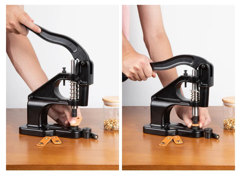 WUTA Manual Button Installation Tool – Mute Punching for Mushroom Rivets & Eyelets, DIY Hand Pressing Tool (With/Without Machine)