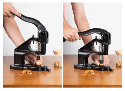 WUTA Manual Button Installation Tool – Mute Punching for Mushroom Rivets & Eyelets, DIY Hand Pressing Tool (With/Without Machine)