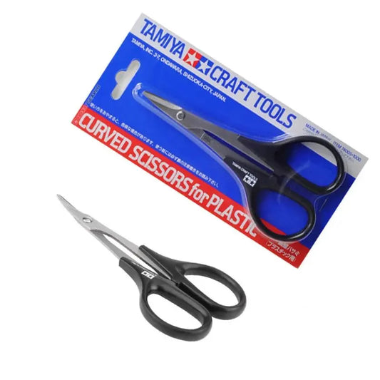 TAMIYA 74005 Stainless Steel RC Scissors – Curved Body Shell Cutting Tool for RC Cars, Boats & Model Crafting