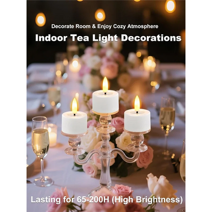 AS60 Flameless LED Tea Lights – Rechargeable Candles with Timer & Remote Control, Wedding & Christmas Table Centerpiece Decor Lights