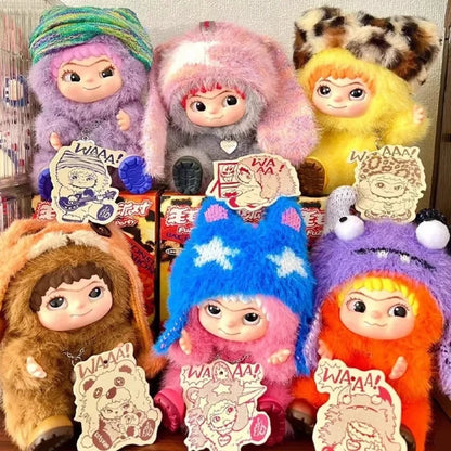 Cute Wakuku Plush Doll Keychain — Kawaii Monsters Box Vinyl Doll for Backpack, Bag, & Case Decoration Gift