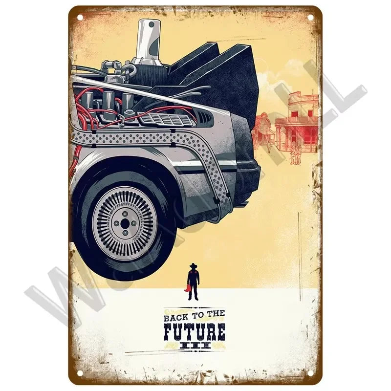 Back to the Future Rheological Capacitor Metal Sign - 8x12 Inch Art Deco Iron Wall Plaque for Movie Fans