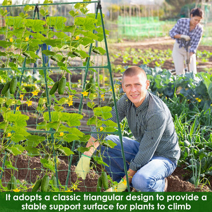 A-Frame Cucumber Trellis - Detachable Garden Plant Support Frame for Tomatoes & Climbing Vegetables
