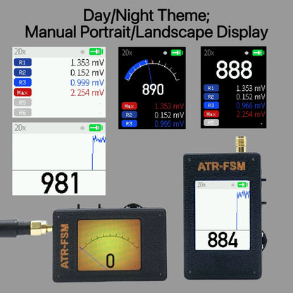ATR-FSM Portable Field Strength Meter - 0.5MHz–5GHz Electromagnetic Signal Detector with Gain Switch & -70dBm to +50dBm Range