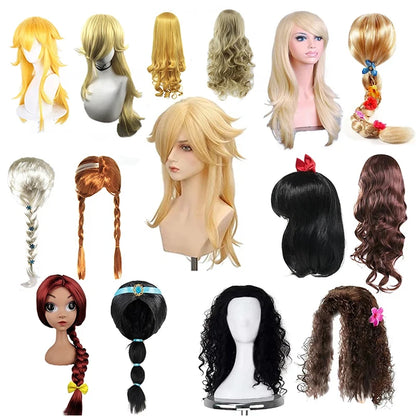 Princess Cosplay Wig for Girls - Synthetic Hair Halloween Birthday Party Costume Accessory