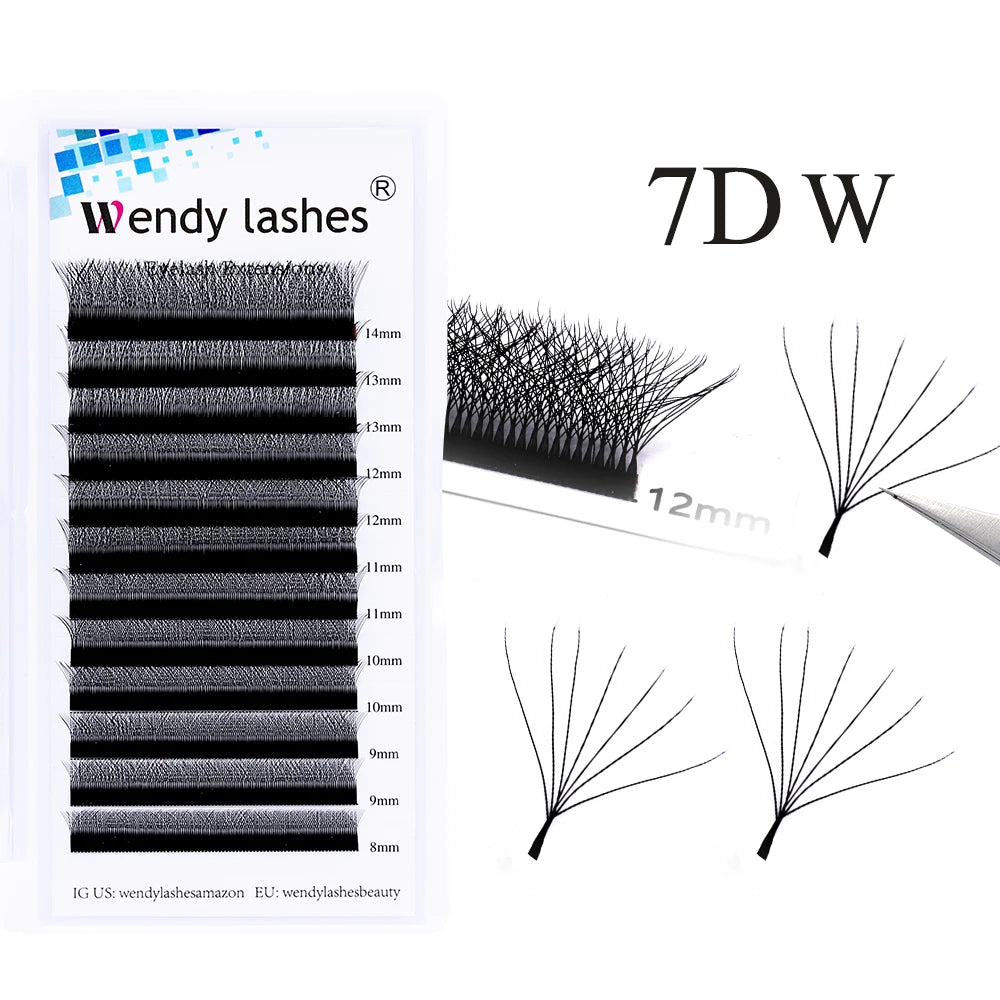 Wendy Lashes YY Shape Eyelash Extensions – Automatic Flowering W-Shape 3D-8D Premade Black Lashes