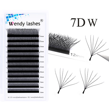 Wendy Lashes YY Shape Eyelash Extensions – Automatic Flowering W-Shape 3D-8D Premade Black Lashes