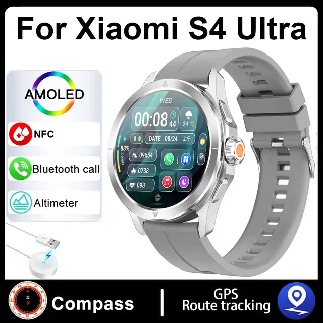 S4 Ultra Xiaomi Smart Bracelet — AMOLED HD Screen Men’s Watch with Bluetooth Call, GPS, NFC, Heart Rate & Compass Tracking