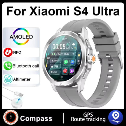 S4 Ultra Xiaomi Smart Bracelet — AMOLED HD Screen Men’s Watch with Bluetooth Call, GPS, NFC, Heart Rate & Compass Tracking