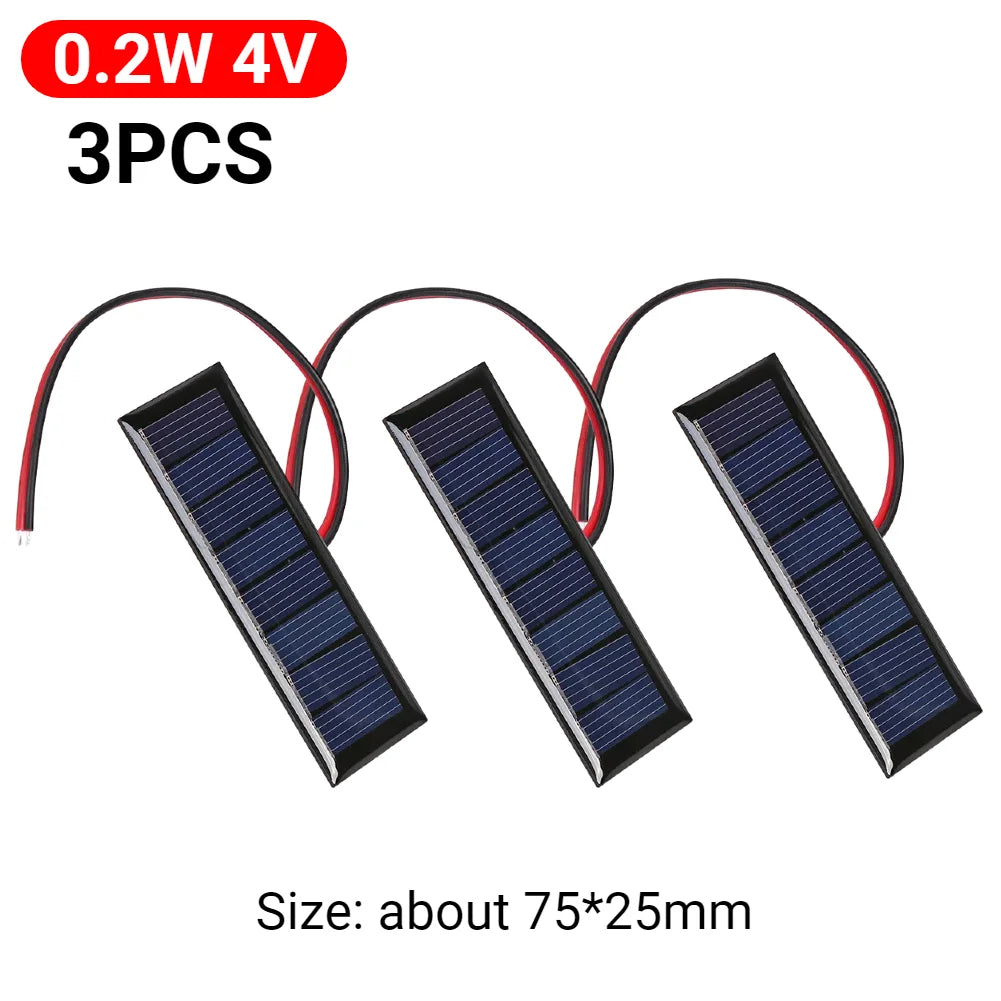 5W Mini Solar Panel 3V-12V - Polysilicon Solar Cell Module for Battery Charging, DIY Projects & Outdoor Devices