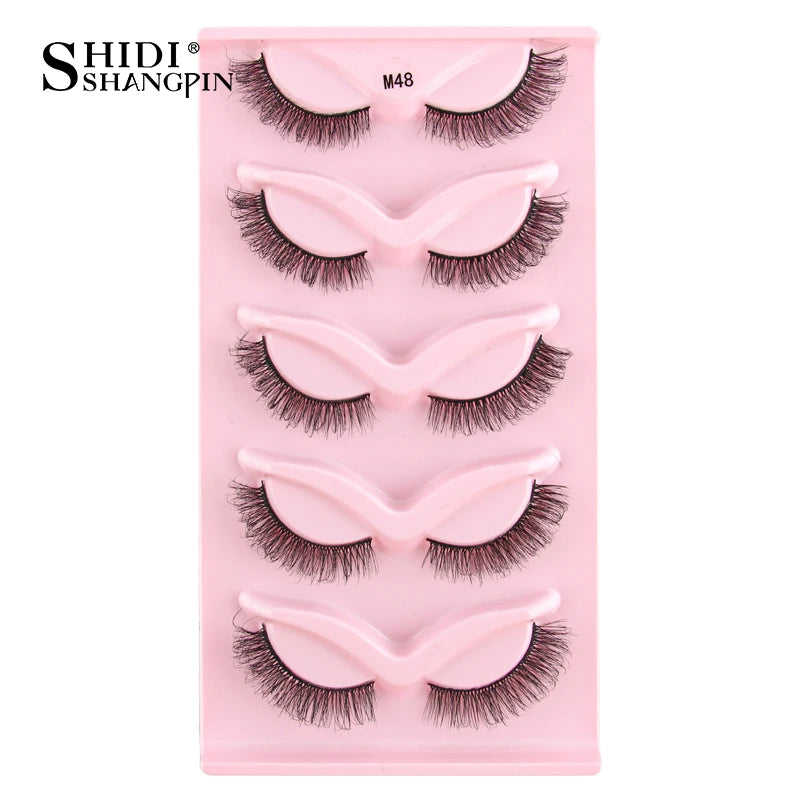 SHIDISHANGPIN 3D Half Cat Eye Lashes – Natural Winged Fox Faux Mink Eyelashes for Makeup