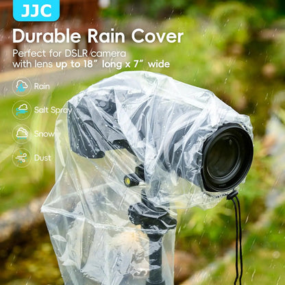 JJC 2-Pack DSLR Camera Rain Cover – Waterproof Protective Cover for Nikon, Canon, Sony & More with Lens Up to 18"