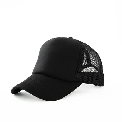 Custom Logo Trucker Hat - Adjustable Polyester Mesh Baseball Cap for Men & Women