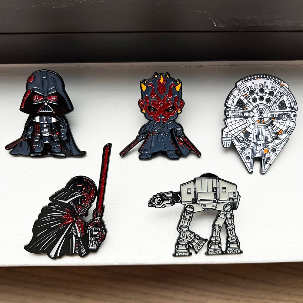 5-Piece Fantasy Lord Enamel Pin Set - Cartoon Character Brooches & Decorative Lapel Badges for Bags and Backpacks