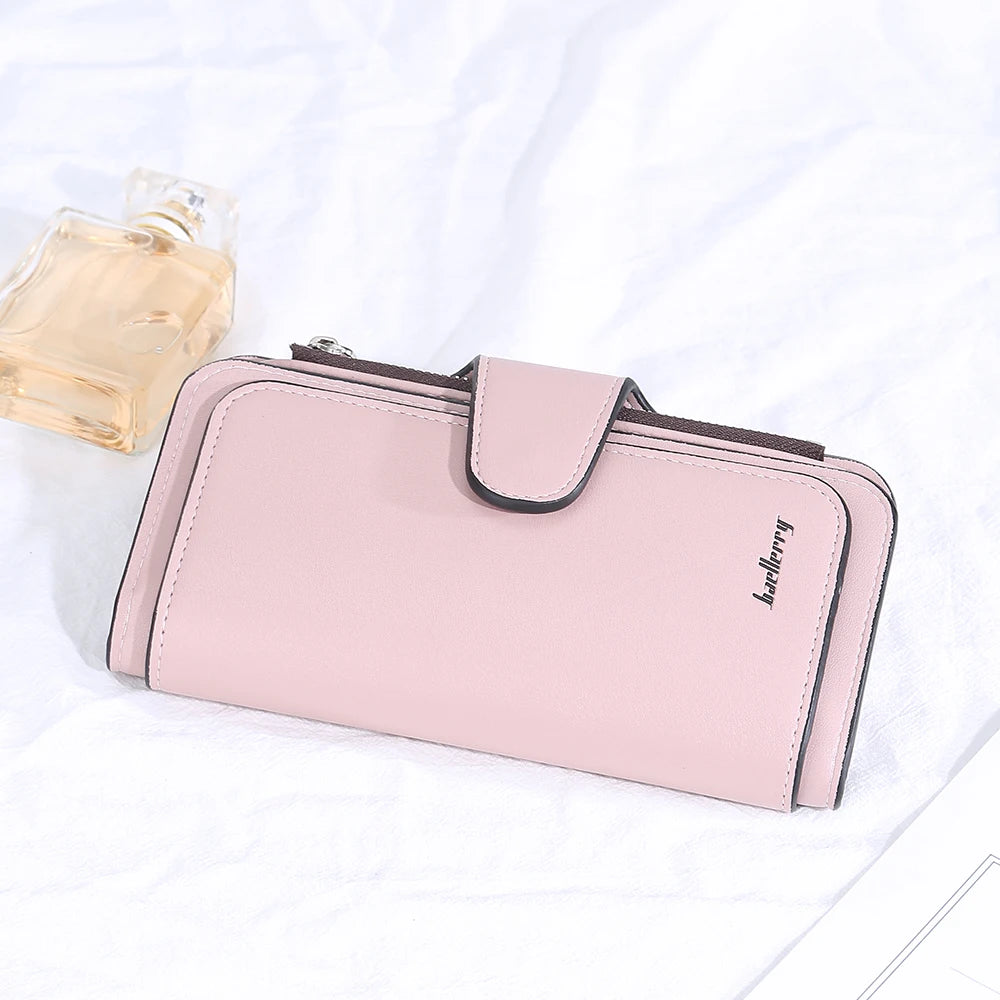 2024 Women’s Long Wallet – Custom Name Engraving, 15 Card Holders & Zippered Classic Purse