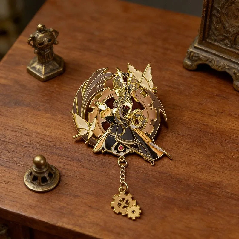 Genshin Impact Capitano Anime Pins - Cosplay Badge Brooches for Backpacks, Costumes & Fan Gifts