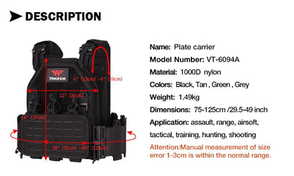 YAKEDA ATFG MOX CAMO Tactical Plate Carrier – Lightweight, Quick Release, 1000D Nylon MOLLE Vest for Combat & Hunting
