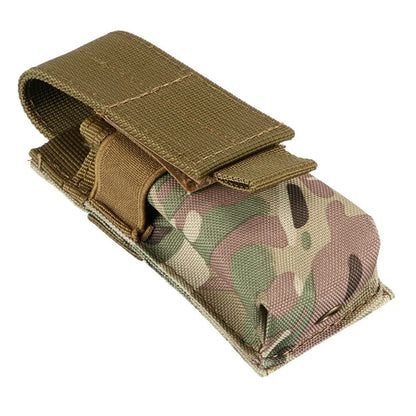 Tactical MOLLE Flashlight Pouch - 9mm Magazine Holder & Knife Holster EDC Outdoor Gear Bag