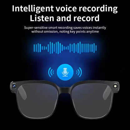 AI Smart Glasses - 800W Camera Video Recording, Photo & Translation Glasses with 32GB Storage and Waterproof Design