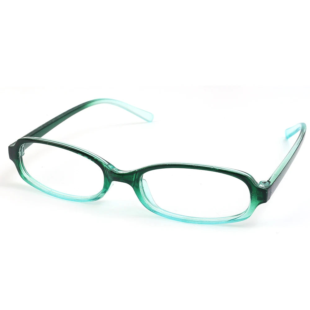 2024 Girls Y2K Retro Oval Glasses - Red & Green Frame, Anti-Blue Light Eyewear for Computer & Seaside Driving
