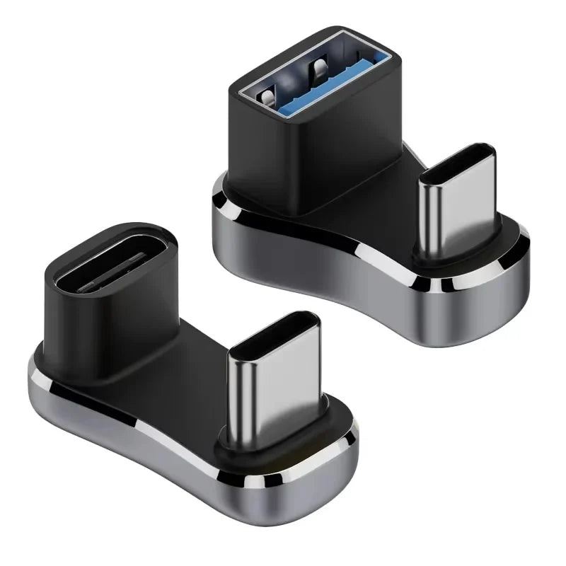 180° USB-C Angle Adapter – 20Gbps Data Transfer, 140W PD Fast Charging Type-C Male to Female Converter for Steam Deck Accessories