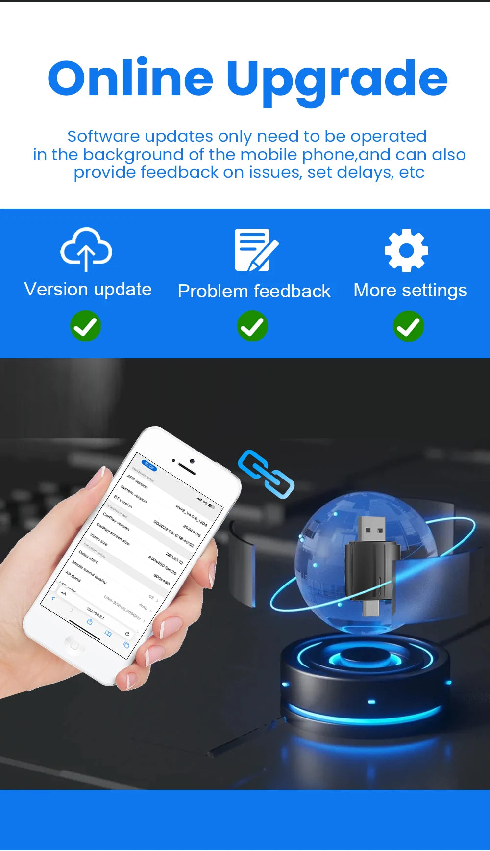 2-in-1 Wireless CarPlay & Android Auto Dongle – Type-C USB Bluetooth WiFi Adapter for Chevrolet, Citroen, Buick, Cadillac, Chery, VW