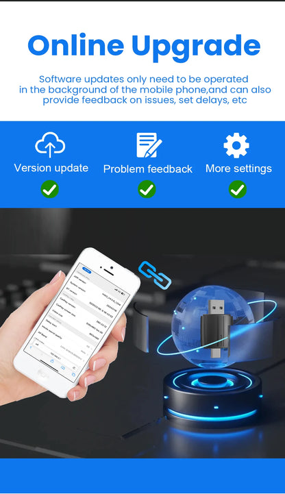 2-in-1 Wireless CarPlay & Android Auto Dongle – Type-C USB Bluetooth WiFi Adapter for Chevrolet, Citroen, Buick, Cadillac, Chery, VW