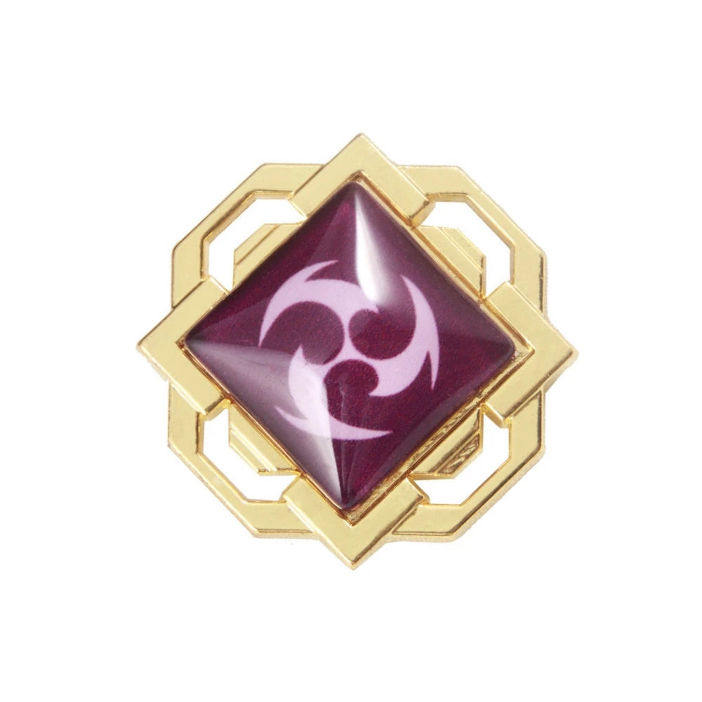 Genshin Impact Metal Brooch Pins - Primogem Xiao Vision Element Badge Cosplay Collectible Jewelry