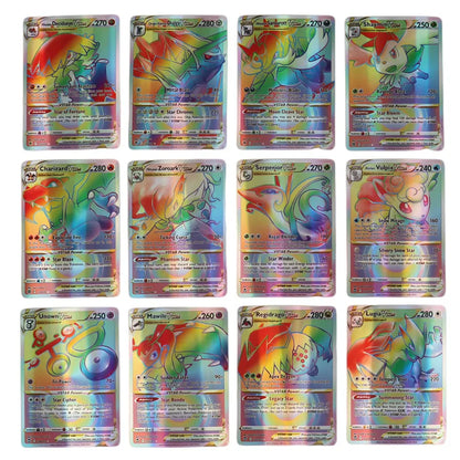 60-100Pcs English Pokemon Cards – Holographic EX, Vstar, Vmax, GX, Charizard, Mewtwo & Evolution Combos