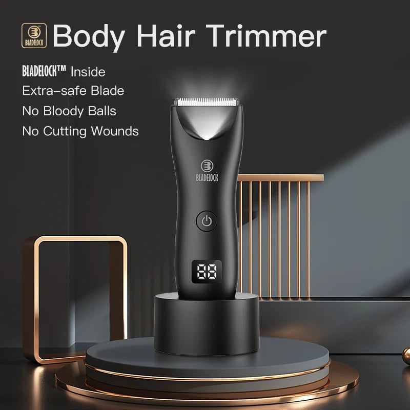 Professional Groin & Body Hair Trimmer – Rechargeable Ceramic Ball Shaver for Men, Body Grooming & Bikini Epilator