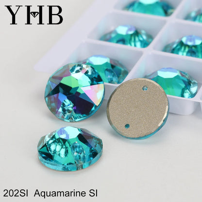 YHB XIRIUS AB Moonlight Glass Crystal — Flatback Sew-On Rhinestones for Garments, Clothes & Bags