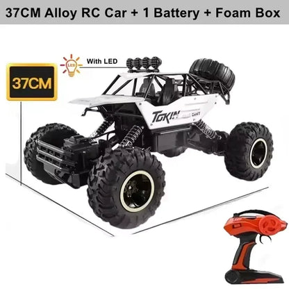1:12/16 RC Off-Road Truck – 4WD Remote Control Car with Metal Shell & LED Lights for Kids