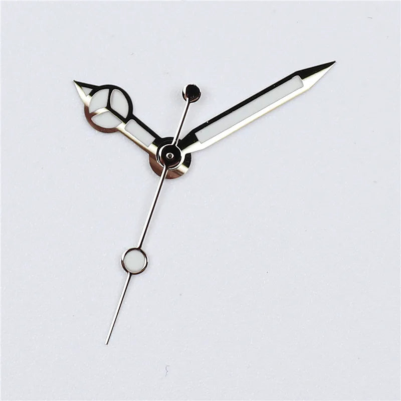 High-Quality Watch Hands – Polished Silver 12.5×12×8mm, C3 & BGW9 Green/Blue Luminous for NH35, NH36, NH34 Movements