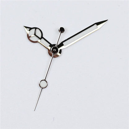 High-Quality Watch Hands – Polished Silver 12.5×12×8mm, C3 & BGW9 Green/Blue Luminous for NH35, NH36, NH34 Movements