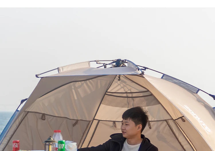 Sonuto Outdoor 3-4P One-Touch Camping Tent – Automatic Quick Open Beach, Fishing, Picnic & Family Travel Tent with Anti-UV Shade