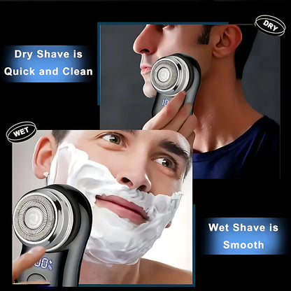 Men’s Electric Beard Shaver – Stainless Steel Spiral Razor, USB Rechargeable Portable Net Shaving Trimmer with Long Battery Life for Cordless Grooming