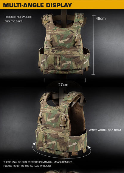 FCPC Tactical Vest Ferro – Lightweight Folding Airsoft Plate Carrier with Breathable Design, Portable Hunting Mag Pouch & Army Equipment