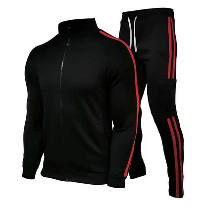 Men’s Zipper Stand Collar Workout Set Sports Tracksuit Sweatshirt & Jogger Fitness Running Training Outfit 2024 New Activewear Set