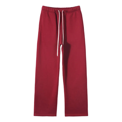 Straight-Lined Solid Color Cashmere Sweatpants – Soft Cozy Lounge Pants