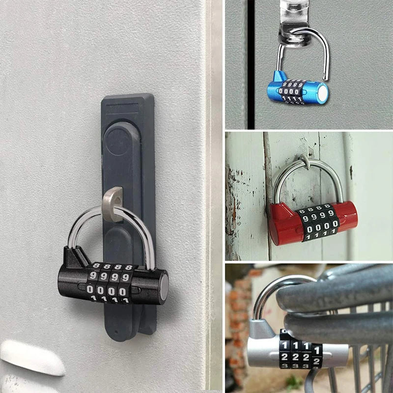 Multifunctional 4-Digit Combination Padlock – Security Lock for Gym Lockers, Luggage, Cabinets, Toolboxes, and Doors