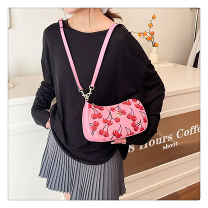 2025 Modern Vintage Cherry Crossbody Bag – Mahjong-Style Chain Shoulder & Underarm Bag, Women’s Light Luxury