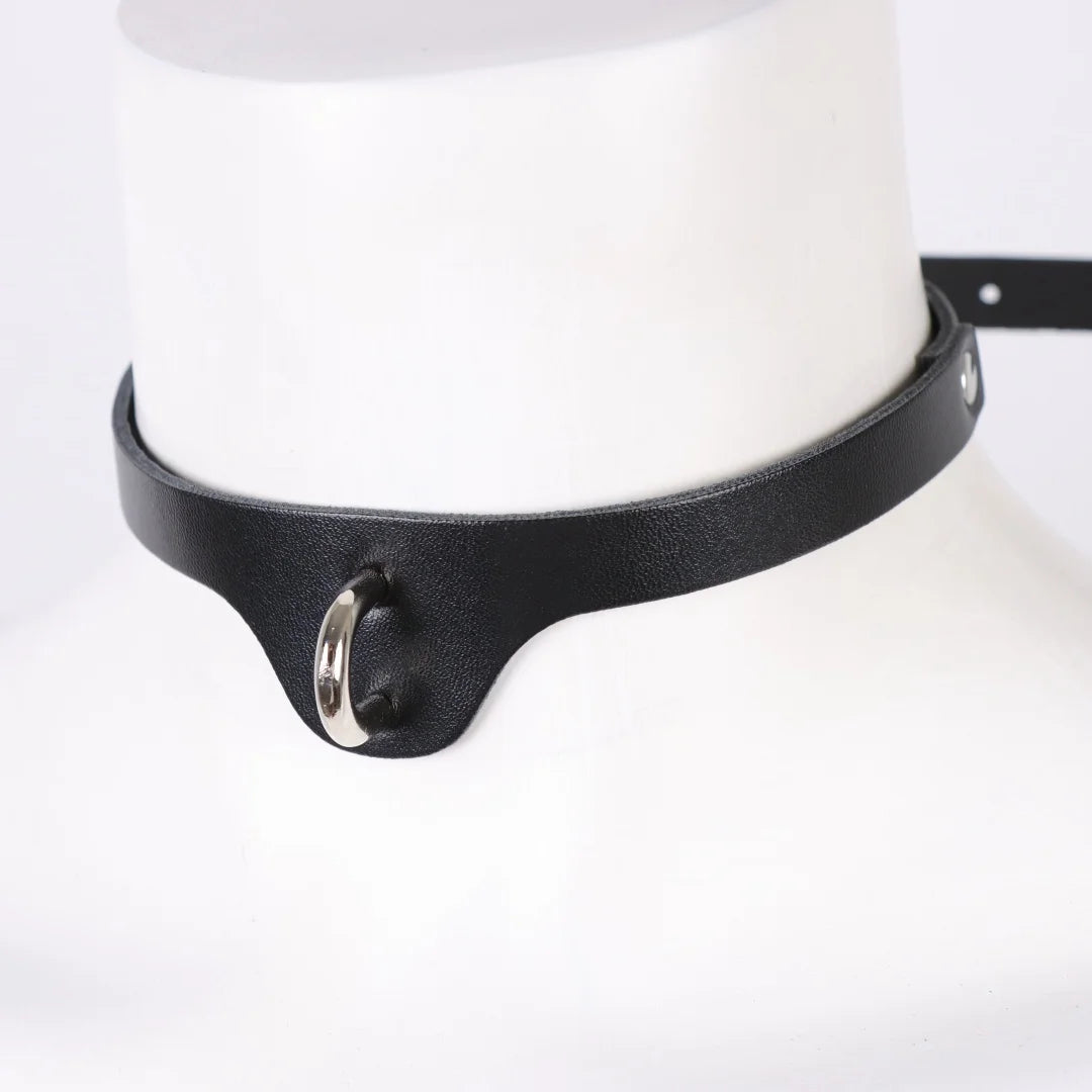 UYEE Harajuku PU Leather Punk Choker Necklace – Gothic Y2K Style Adjustable Collar Belt Pendant Jewelry for Men & Women