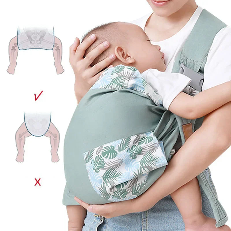 Newborn Baby Wrap Carrier - Dual-Use Infant Sling & Nursing Cover for 0–36 Months