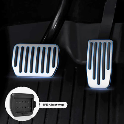 Tesla Model 3 Y Highland (2022-2024) Foot Pedal Covers - Aluminum Alloy Accelerator, Gas, Fuel Brake and Rest Pads Mat Accessories