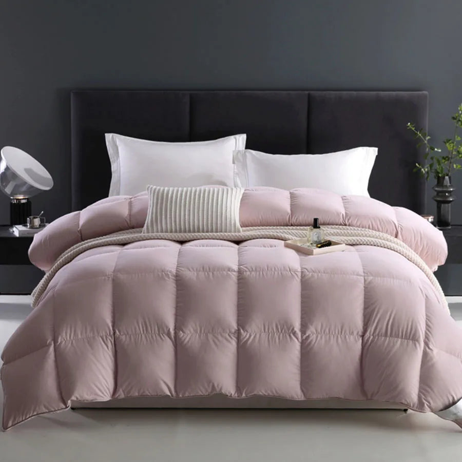 KDJEIKZ Winter Cotton Goose Down Quilt – Five-Star Hotel Duvet, Super Soft & Fluffy for Queen, King & Full Size, All-Season Blanket
