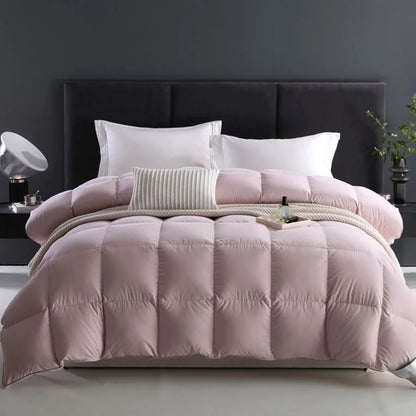 KDJEIKZ Winter Cotton Goose Down Quilt – Five-Star Hotel Duvet, Super Soft & Fluffy for Queen, King & Full Size, All-Season Blanket