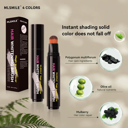 4-Color Hair Dye Touch-Up Pen — Convenient Cream Stick for Covering White Hair, Disposable Local Hair Coloring